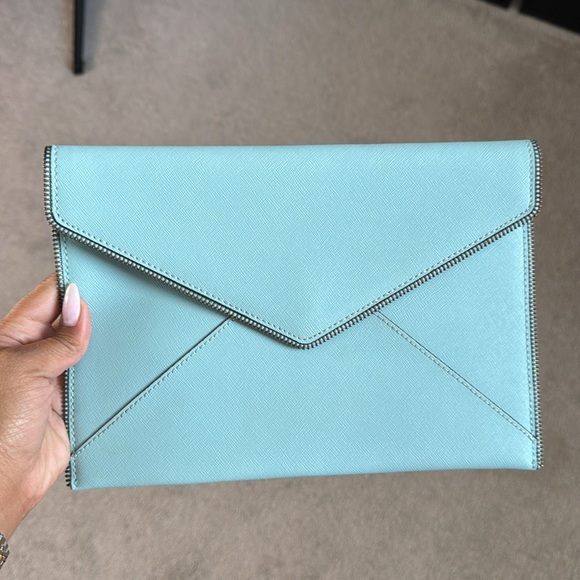 Rebecca Minkoff Leo Envelope Clutch in Sky Blue - Picture 2 of 5